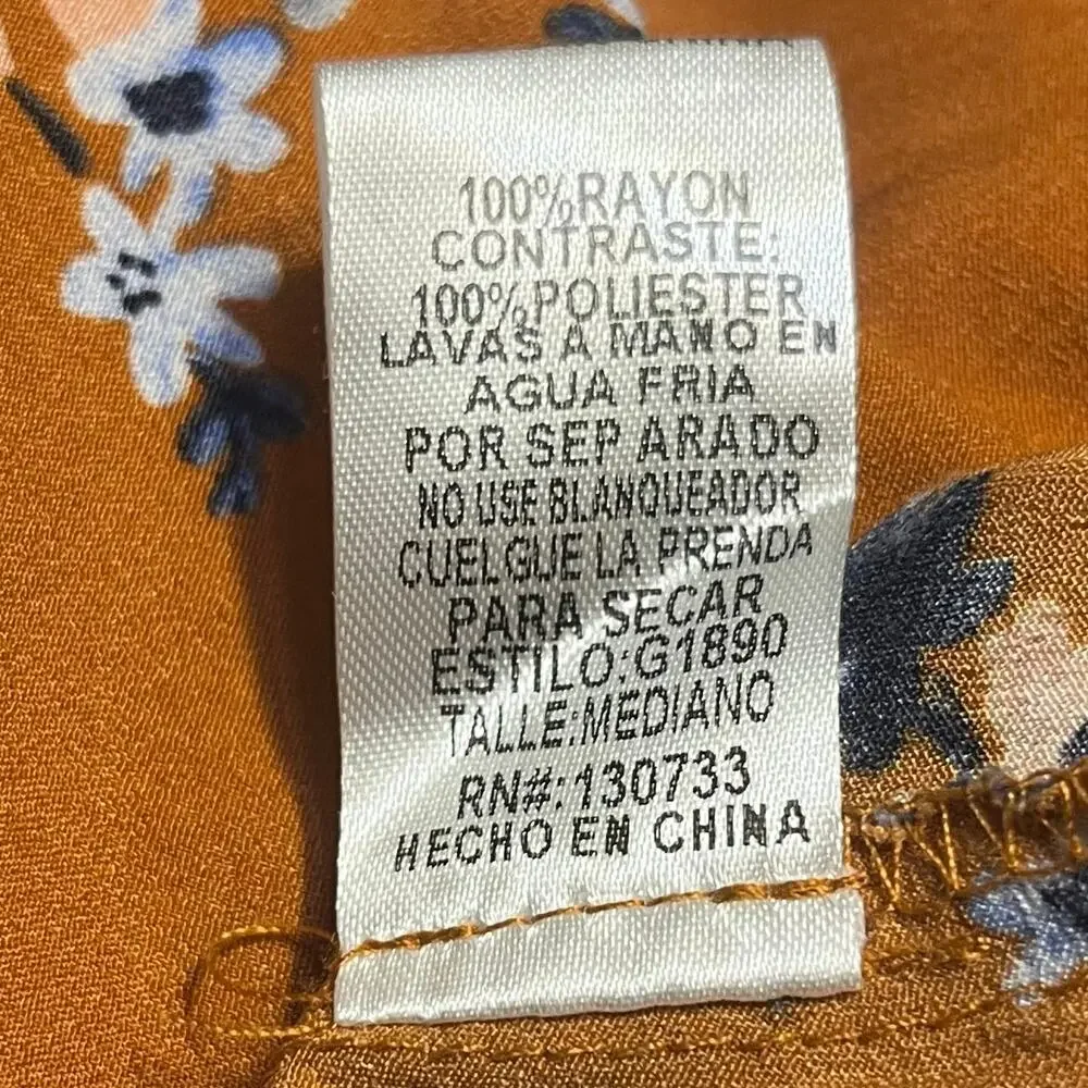 Umgee Womens Babydoll Tunic Dress M Flowy Sleeve Boho Peasant Hippie Floral EUC - Picture 5 of 6